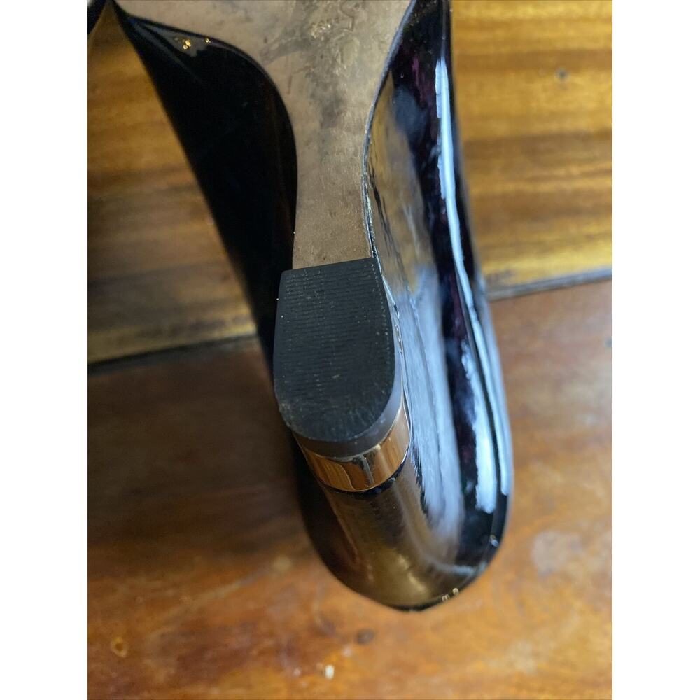 Tory Burch Womens Round Toe Wedge Shoe Black Patent Leather Size 9 - Picture 7 of 13